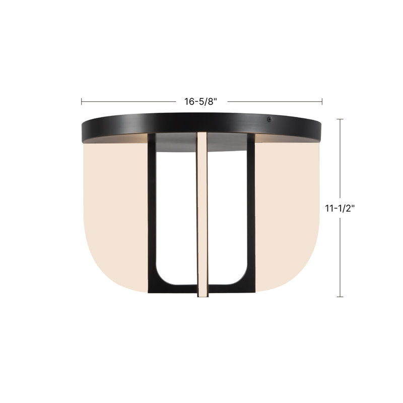 Anders 17-in Black dimmable LED Semi-Flush Mount, Oil Rubbed Bronze