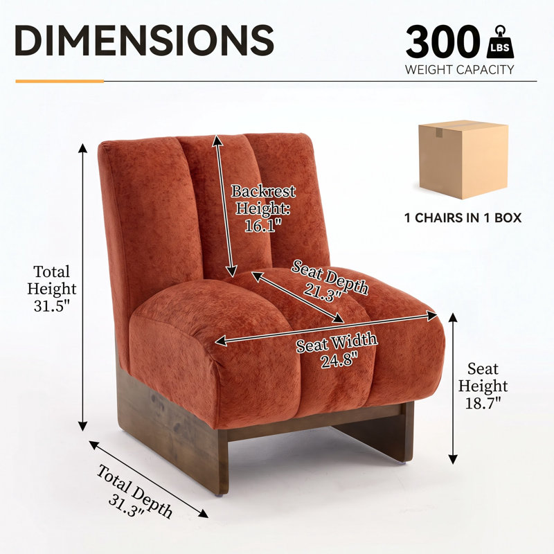 Fauteuil d'appoint moderne, fauteuil lounge rembourré avec base en bois massif, chaise d'appoint pour salon, Coral