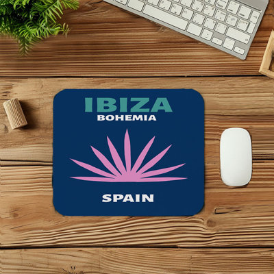 World and Countries Ibiza Travel III Hispanic Culture Hispanic Theme Modern Gaming Cute Office Laptop Desk Pad Gift Mat Square Rectangle Non-Slip Mousepad