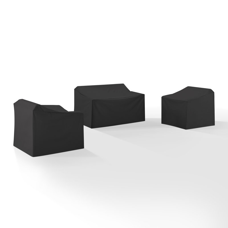 Outdoor Conversation Set Cover, 30" H x 58" W x 36.5" D, Black