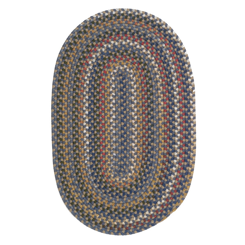 Tapis bleu tressé Gleb Wayland, Ovale 5 pi x 8 pi