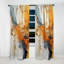 Orange orange, art abstrait au trait abstrait - rideau occultant-107824152
