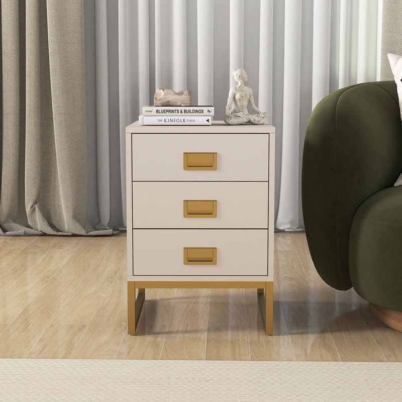 40cm W Metal Bedside Table