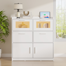 Commode blanche pour chambre à coucher avec tiroirs et armoire Margurite, commode avec lumières DEL, commode de chambre en bois pour petits espaces