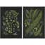 «Midnight Ferns Elegant Green Botanical Modern Art», œuvre d'art murale, 2 pièces-98109657-98109659