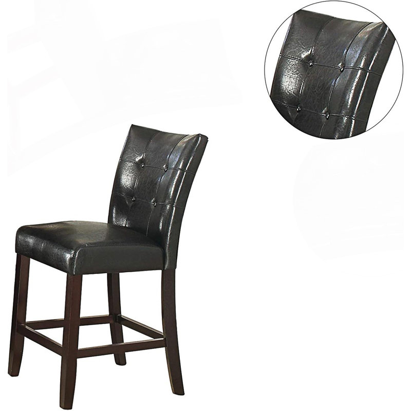 Chaises modernes à hauteur de comptoir, ensemble capitonné de 2 chaises hautes