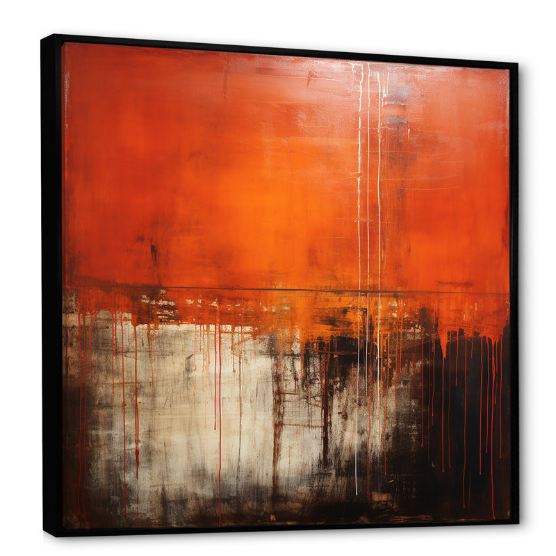 «Lyrical Abstraction collage II - Abstract Collages Large», art mural, Cadre flottant noir, H 16 po x l 16 po x P 1 po