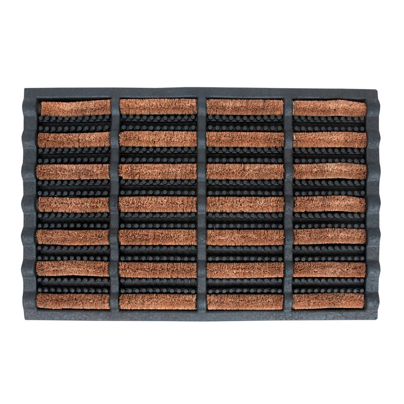Tapis d'entrée / extérieur antidérapant Cadee, L 23,5 po x L 15,5 po, gris