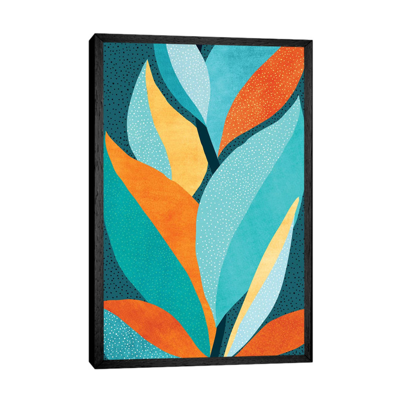 Abstract Tropical Foliage by Modern Tropical - Print on Canvas, 66.04 cm H x 45.72 cm W, Black Framed Canvas