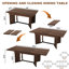 Table de salle à manger extensible 59 "à 86" pour 6 à 10 personnes, table de salle à manger rectangulaire extensible avec rallonges amovibles et tables réglables en bois pour le bureau de la cuisine-1087929678