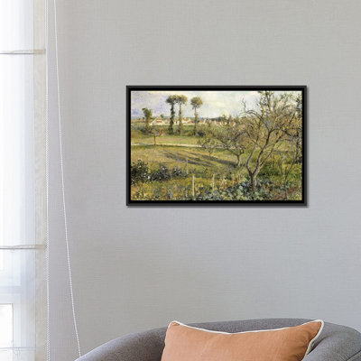 «Coucher de soleil à Valhermeil, près de Pontoise, 1880» par Camille Pissarro, reproduction sur toile