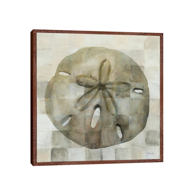 Sand Dollar by Stellar Design Studio - Painting on Canvas, 45.72 cm H x 45.72 cm W, Brown Floater Frame