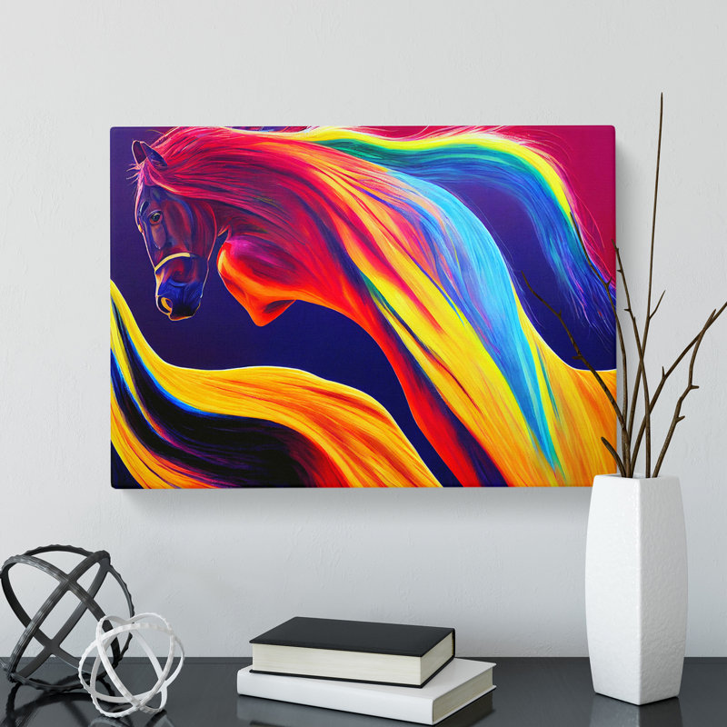 Painted Horse Abstract - Wrapped Canvas, 35cm H x 50cm W x 3cm D