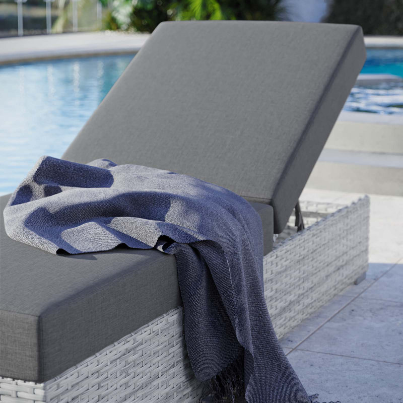 Modway Convene Outdoor Patio Chaise, Charcoal