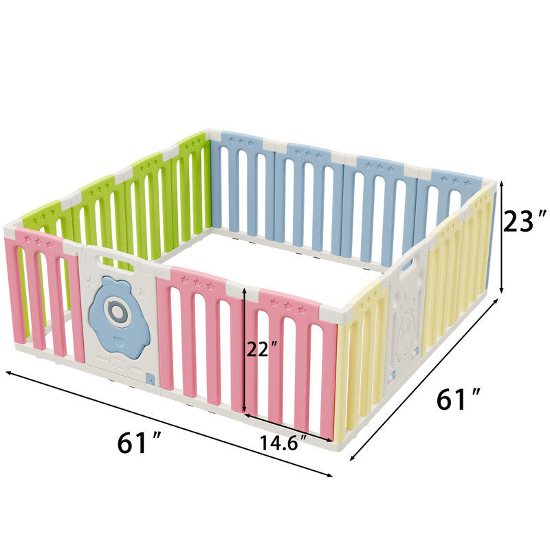 Enclos d'exercice pour animaux, Vert /Bleu / Rose