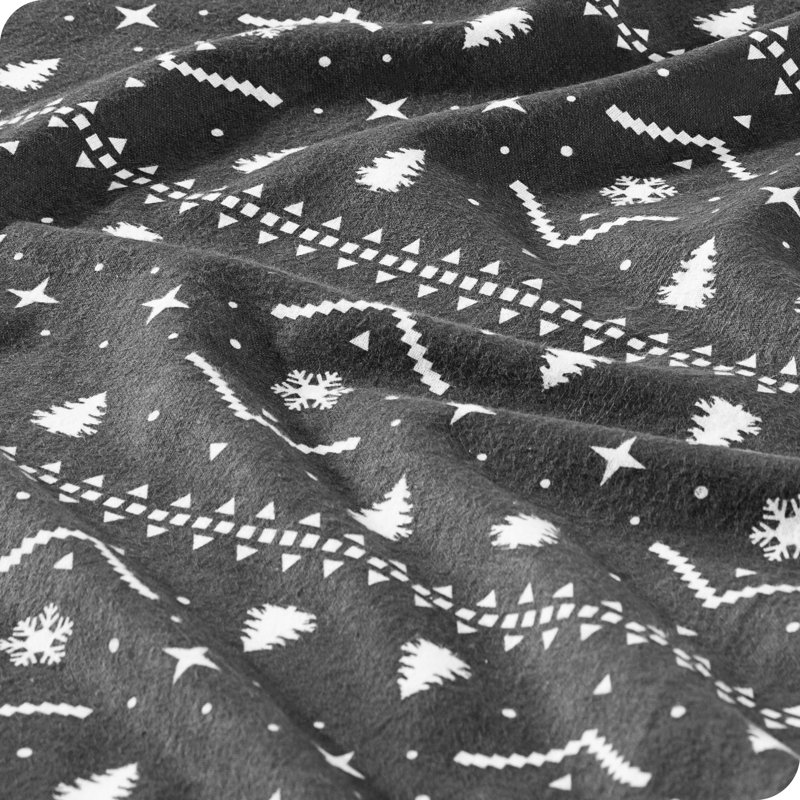 Flannel Duvet Cover and Sham Set, Winter Alpine, Twin/Twin XL Duvet Cover + 1 Standard Sham