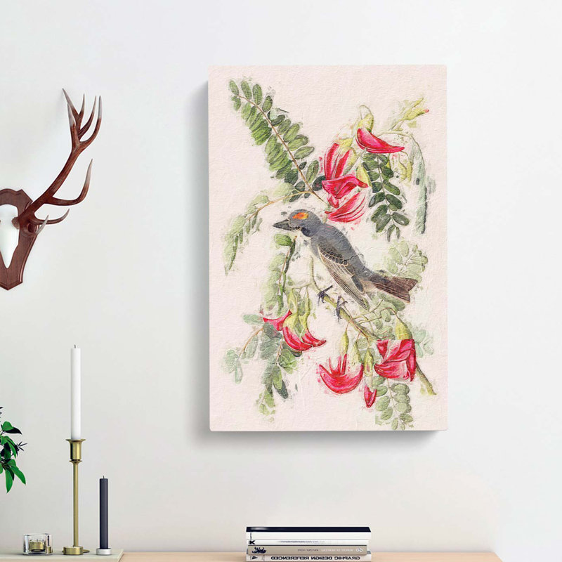 Piping Flycatcher Bird by John Audubon - Wrapped Canvas, 76cm H x 50cm W x 3cm D
