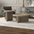 Holm 22" Round Fluted Side Table with Pedestal Base in Antiqued Gray Oak | Mid-Century Modern Accent Table for Living Room or Bedroom -612592017