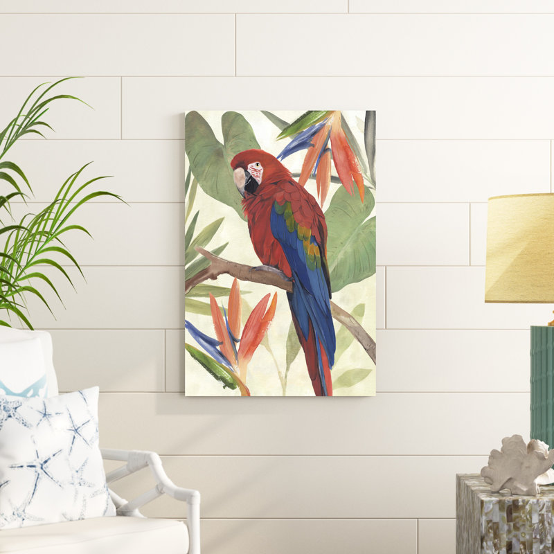 Composition de perroquet tropical II, H 36 po x l 24 po, Non, Toile tendue