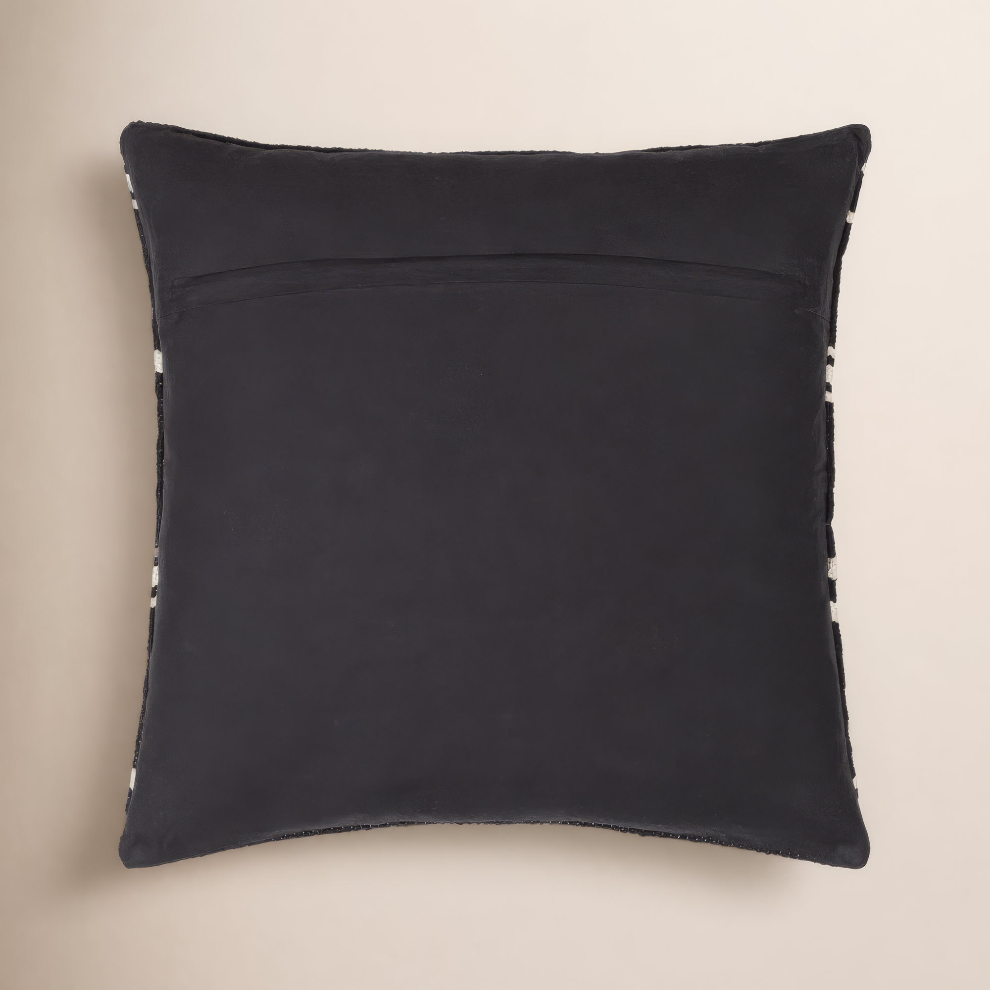 Chanterelle Embroidered Cotton Throw Pillow, Polyester/Polyfill, Black/White, 18" x 18"