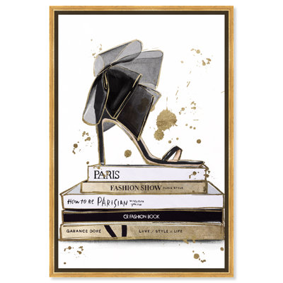 «Fashion Heel and Book Stack», impression sur toile