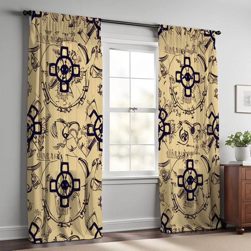 Paire de rideaux semi-transparents Elajuwon, L 56 po x L 78 po