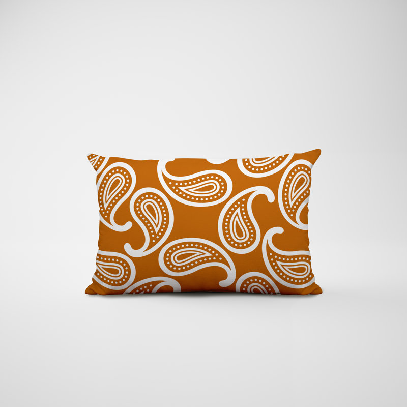 Polyester / Mélange de polyester Housse de coussin rectangulaire intérieure / extérieure lombaire et insert, Orange