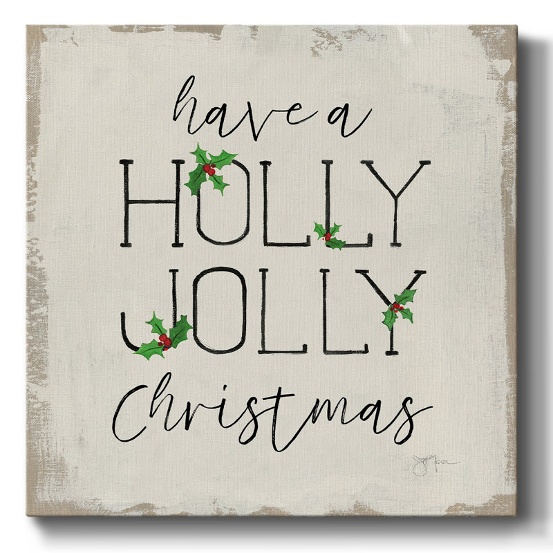 Holly Jolly Christmas - toile tendue avec châssis, H 10 po x l 10 po x P 1,5 po