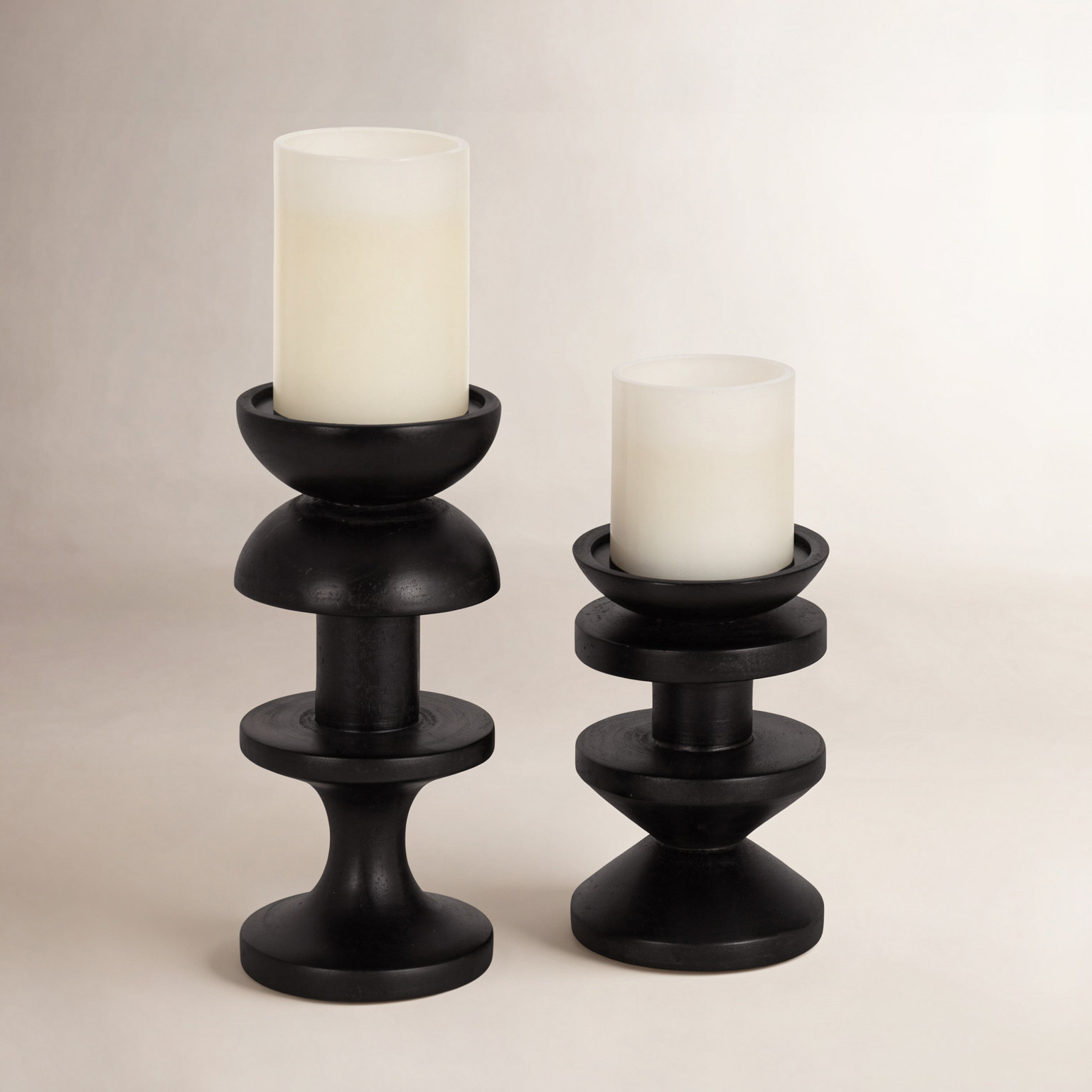 2-Piece Candlestick Set, Black