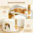 38" Modern Wooden White Cat Tree