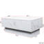 Bureau à rallonge blanc avec surface coulissante et compartiment de rangement dissimulé