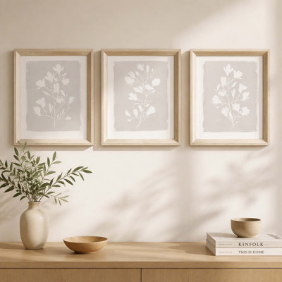 Three-piece Assembled Framed Glass Wall-Art Collection