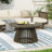 Outdoor Acacia Wood Patio Coffee Table, Round Coffee Table For Backyard, Lawn, Balcony,Gray Finish-1779004826
