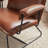 Klara Faux Leather Armchair with Metal Sled Base-875625443