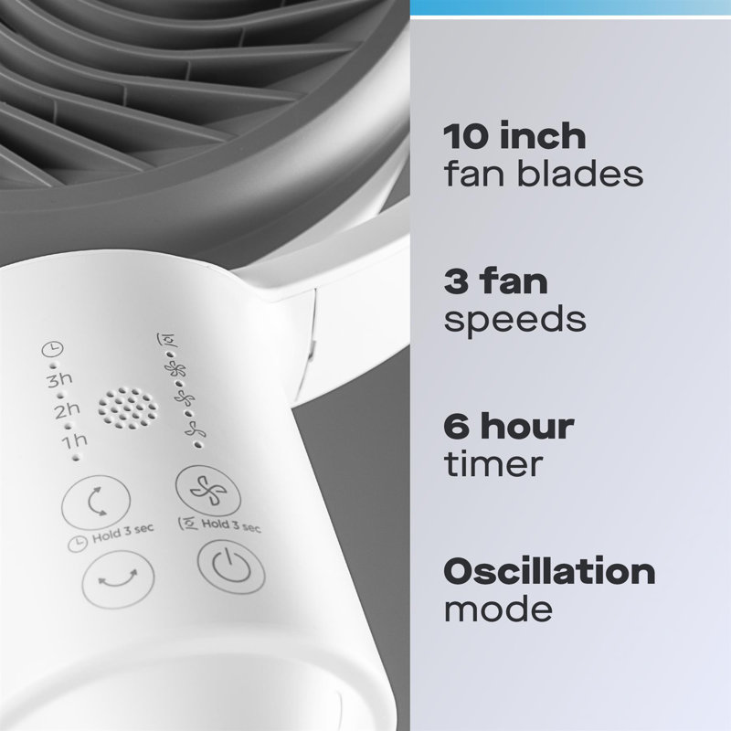 Daewoo 10 Pedestal Air Circulator Fan 3-Speed 3D Oscillation Remote 35 W Timer