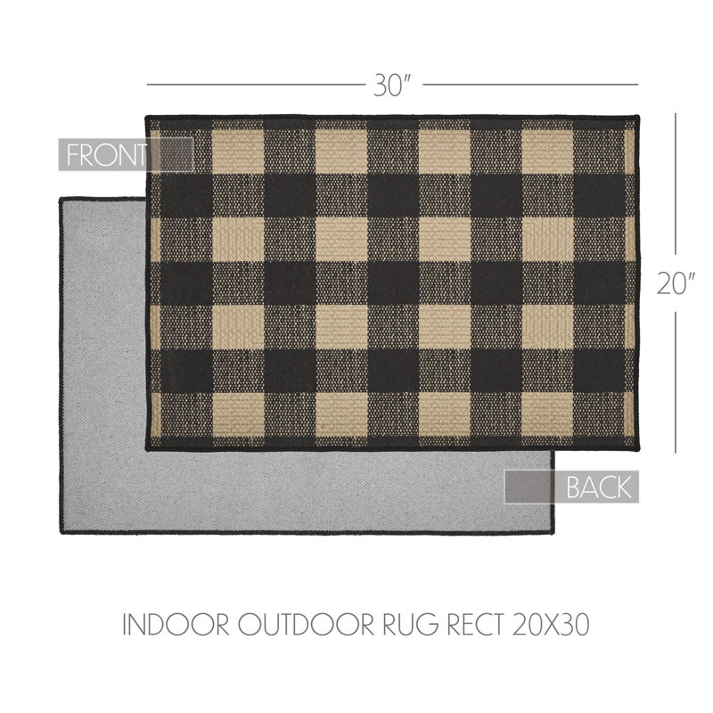 Berenguela Washable Gingham Indoor / Outdoor Rug, Rectangle 1'8" x 2'6"