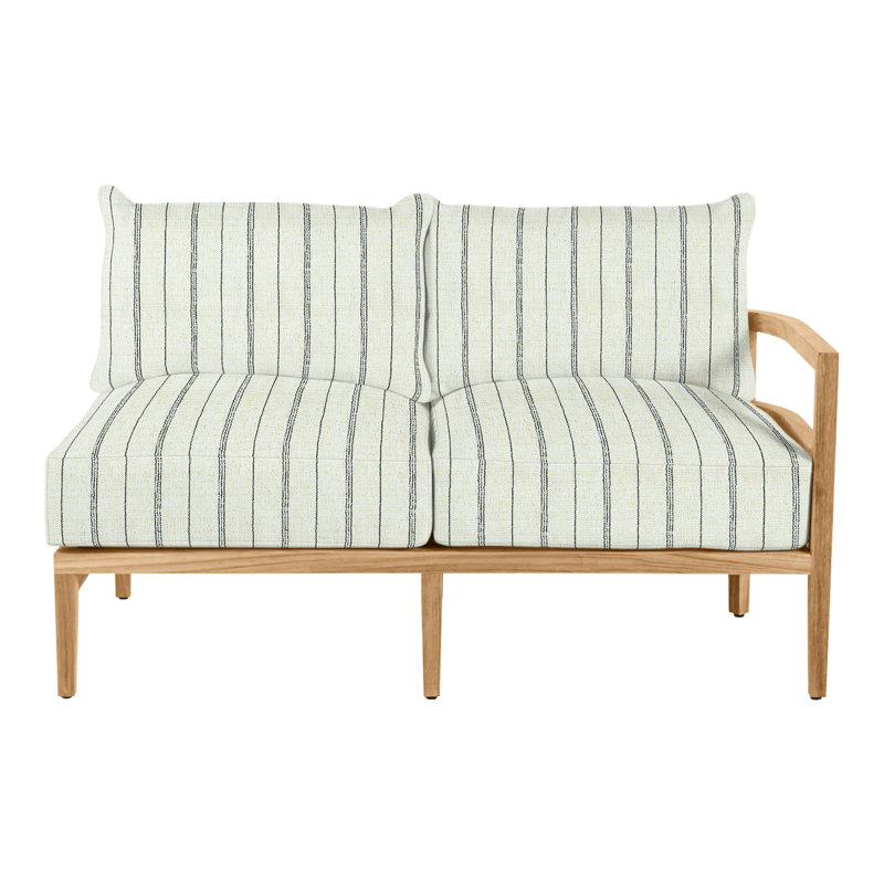 Canapé modulaire en teck Santa Barbara, Teck naturel, Pas de passepoil + bourre standard, Perigold Etta Vapor