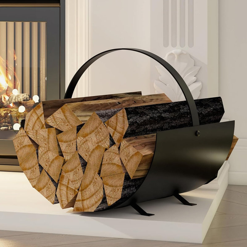 35cm W Steel Log Rack