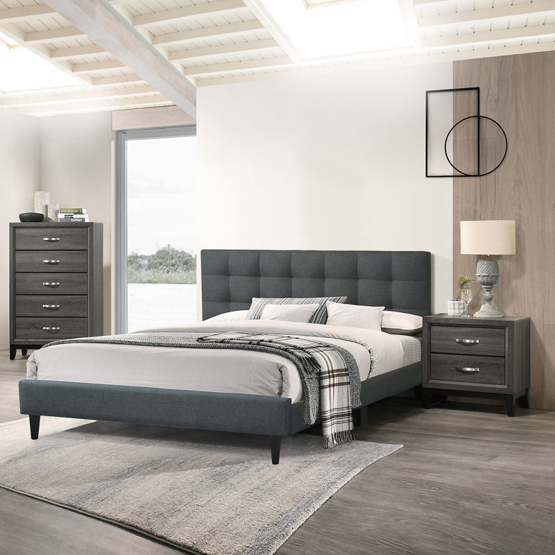 Weinberger Bed, Charcoal, Queen