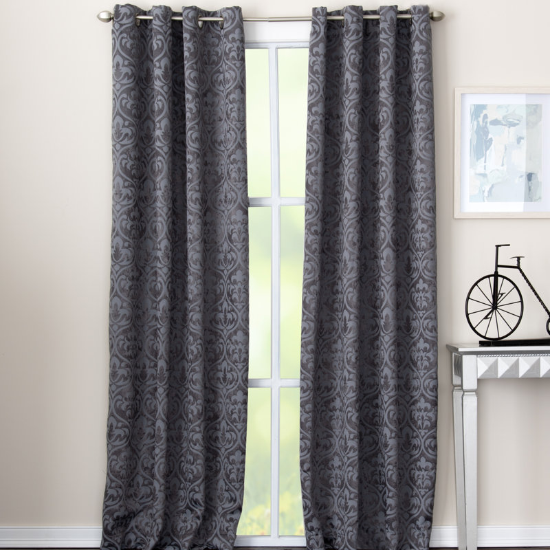 Panneau de rideau simple à œillets Burslem, l 50 po x L 84 po, Anthracite