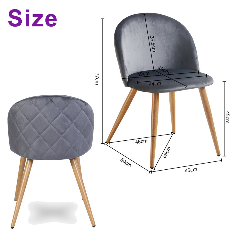 45 cm H Upholstered Velvet Accent, Grey