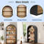Bibliothèque arquée avec tablettes de rangement