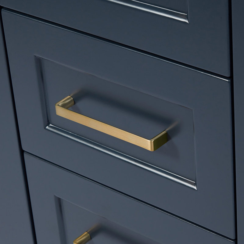 73 IN.  Single Bathroom Vanity, Rectangular, Midnight Blue, Black Quartz