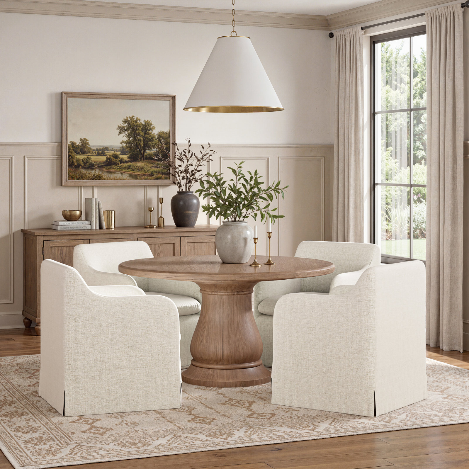 Slipcovered Dining Armchair, Off-White