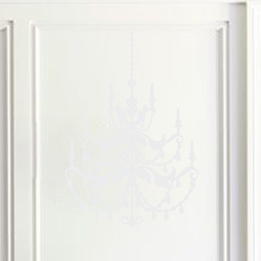 Décalcomanie murale lustre française, H 24 po x l 16 po x P 0,01 po, Blanc
