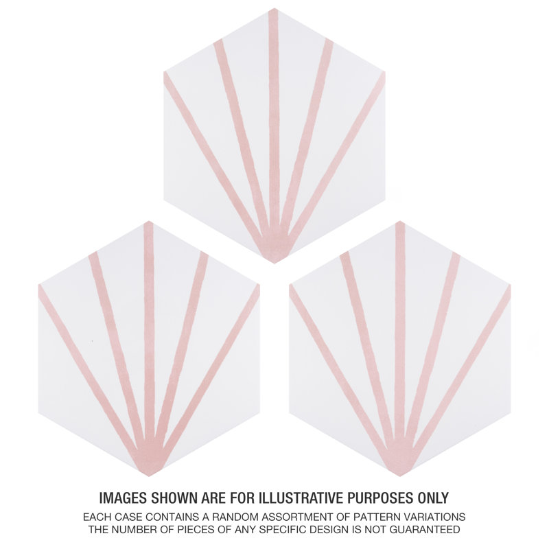 Horizon Dawn Hex 7-3/4" x 9" Porcelain Floor and Wall Tile, Rosa