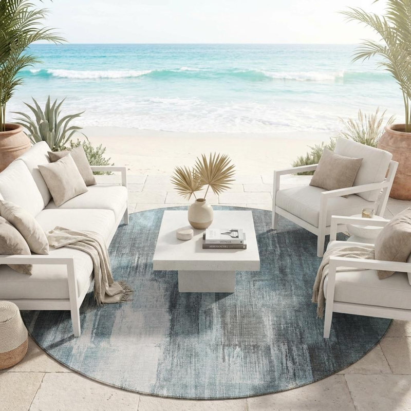 Tapis extérieur rond 8 pi