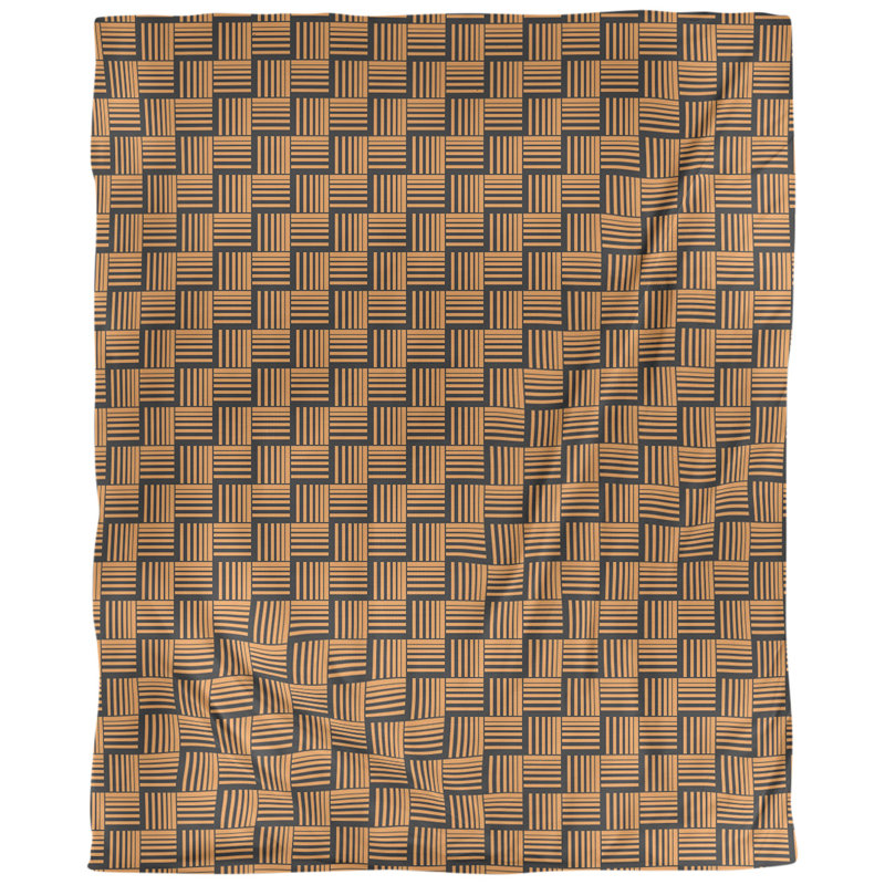 Tissu basketweave contrast, Orange, L 58 po x l 36 po, Sergé de coton