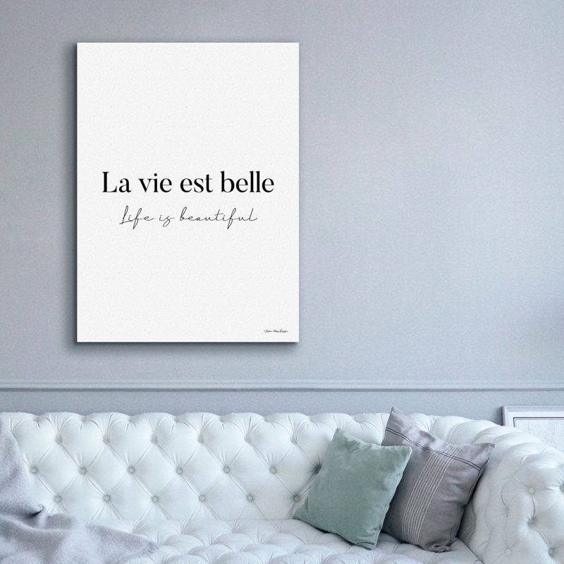 Toile épique Graffiti «Life Is Beautiful In French» par Seven Trees Design, 40 po x 54 po