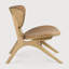 Eye lounge chair - oak - Sienna leather - upholstered seat